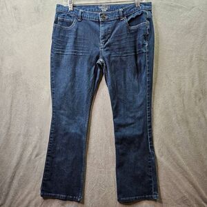 Kansas City Denim Co By Lee Jeans Womens Sz 14P Blue Embroidered Pocket Bootcut